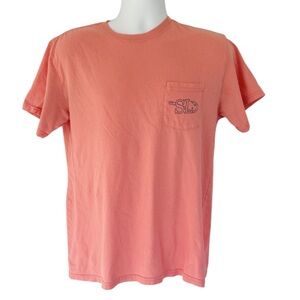 Southern Lure salmon orange cotton graphic print short sleeve pocket tee medium